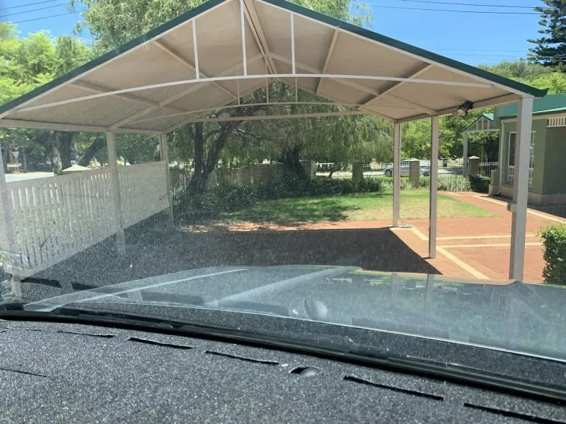 Car Parking Area Secure Behind Fence And Gate And Undercover