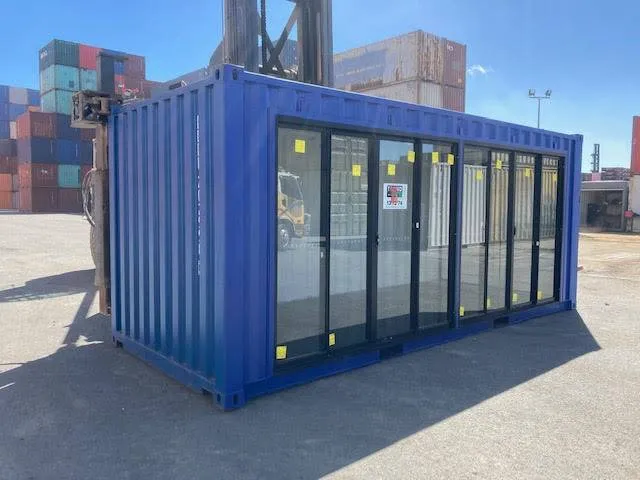 20 Ft Shipping Container Fitted With 1 X 4 Panel Glass Sliding Door